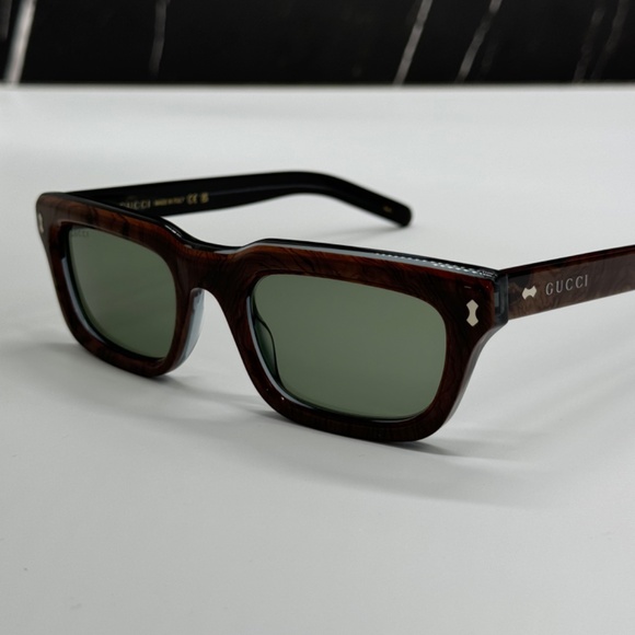 NEW GG1524S 003 GUCCI BROWN GREEN SQUARE UNISEX GUCCI SUNGLASSES - Picture 5 of 11